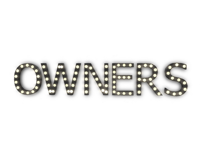 [Px] "OWNERS" Illuminated Light Bulbs Sign