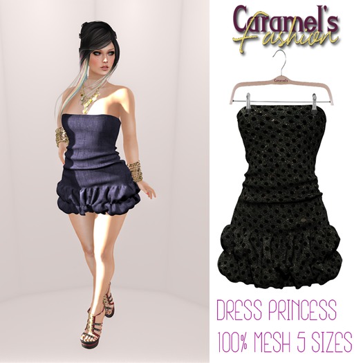 "CF_Princess-Ruffle Dress  Black