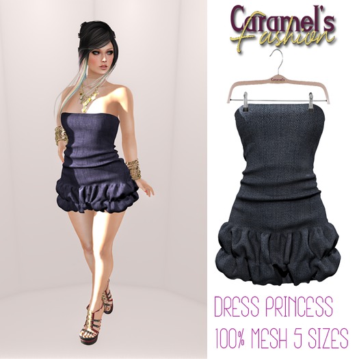 "CF_Princess-Ruffle Dress  Denin