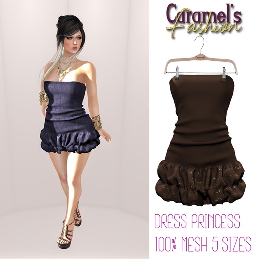 "CF_Princess-Ruffle Dress - Brown