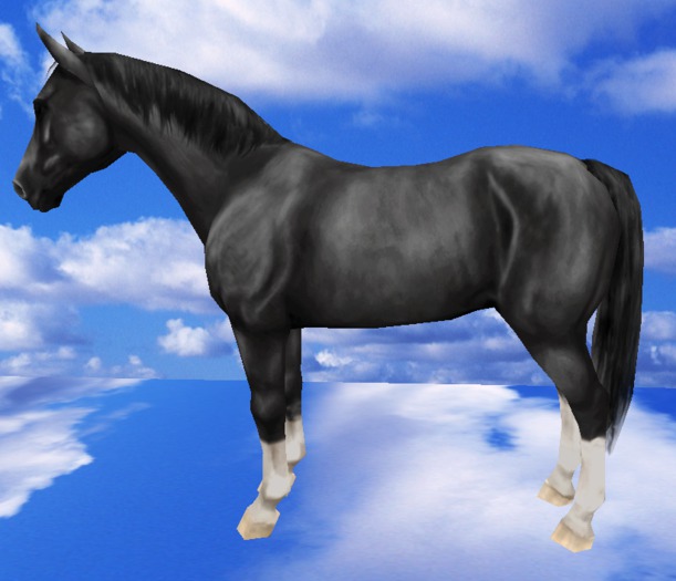 Grey Standing Horse - Mesh