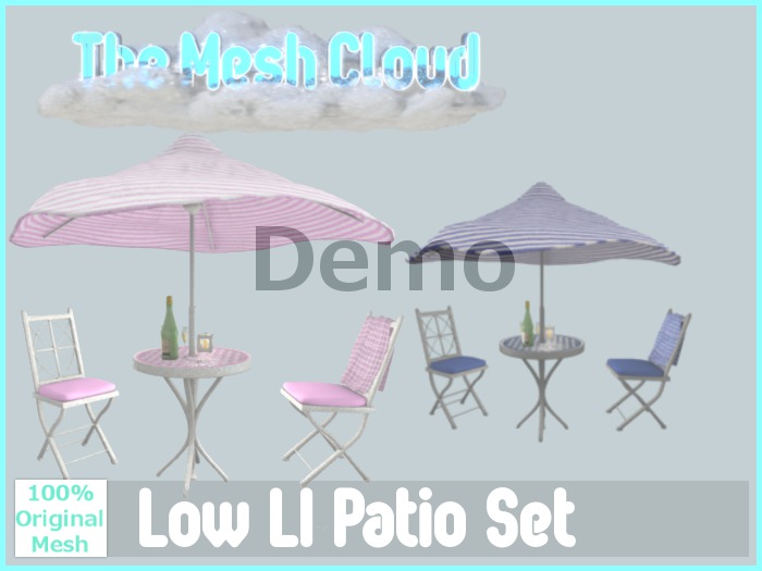 [TMC] Low LI Mesh Patio Set Demo