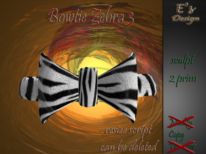 E's Bowtie, zebra 3