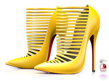 Garbaggio // Strapped Pumps - Yellow