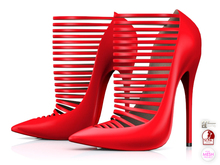 Garbaggio // Strapped Pumps - Red