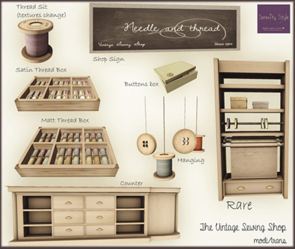 Serenity Style- The Vintage Sewing Store Shelf RARE
