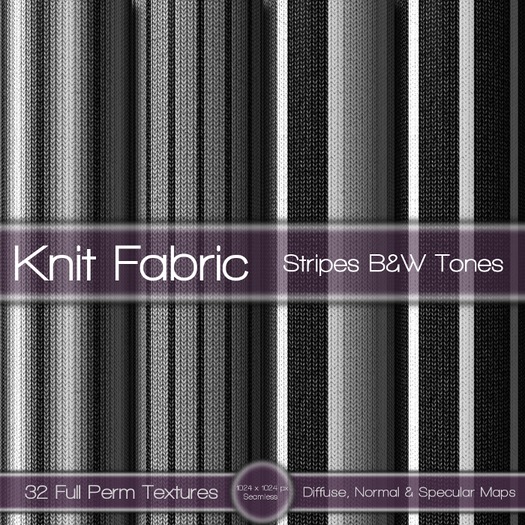 {L} Knit Stripes-B&W Tones