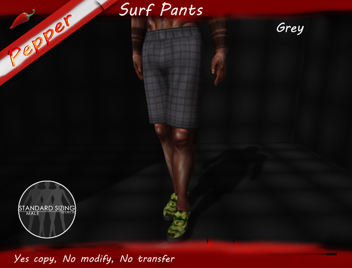 ~Pepper~Men Surf Pants *Grey*