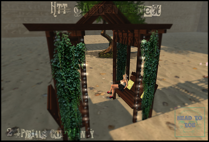 HTT- Garden Bench W/Anims-24Prims