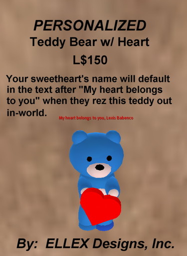 ELLEX Heart Teddy Bear