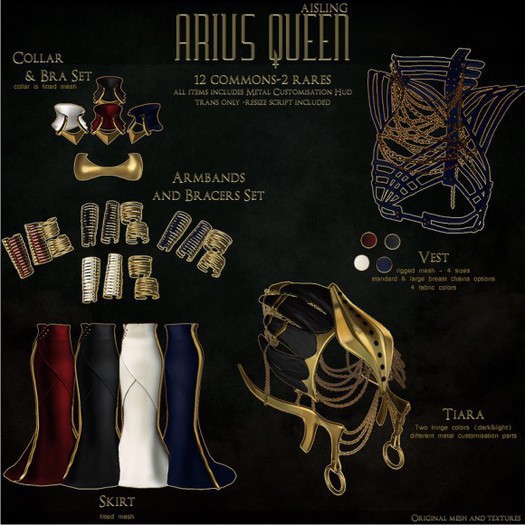 .a. Arius Queen -Collar/Bra- {Navy}