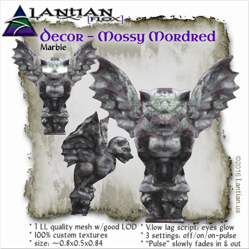 ~L/Fx~Gargoyle Decor - Mossy Mordred Marble MCtbox