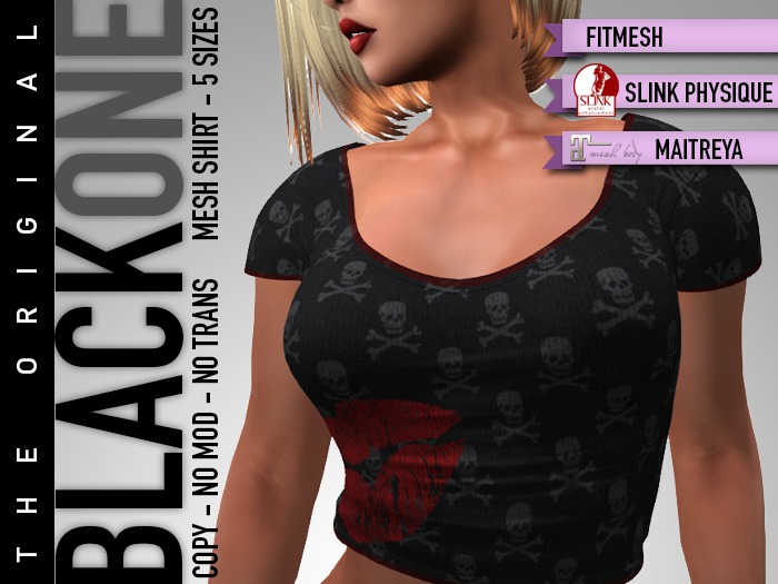 .:B1:. Mesh Rocker Shirt Kissy Skull