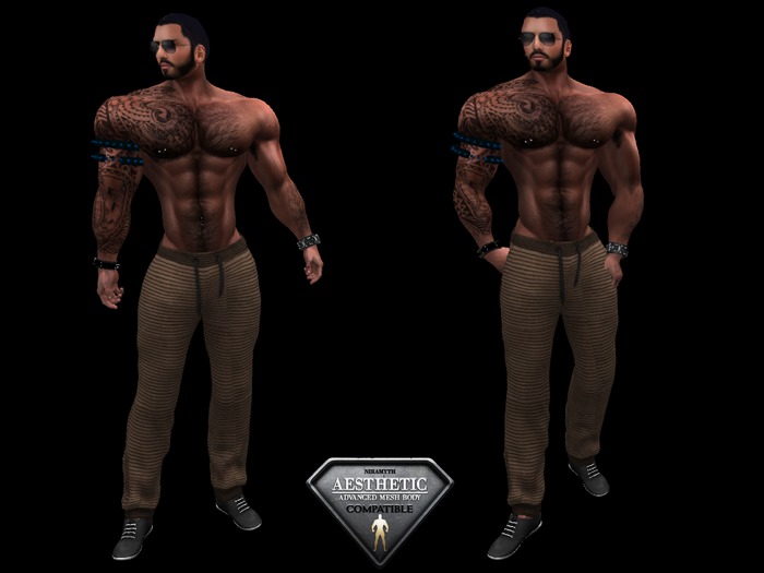 .::PANTS MALHA  marrom escuro  com listras  Apolo ::.