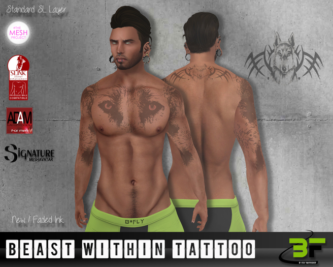B*FLY Beast Within Tattoo