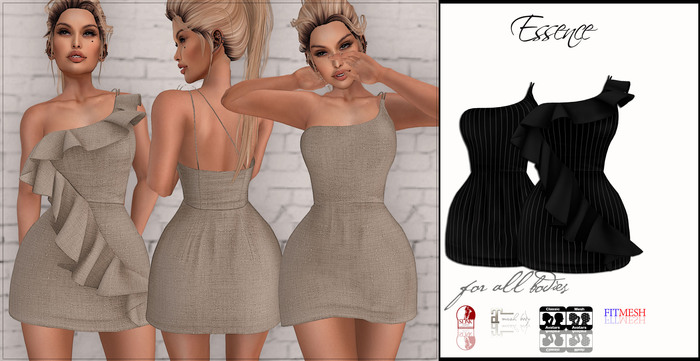 :ESSENCE: PAULINA DRESS'pinstripe