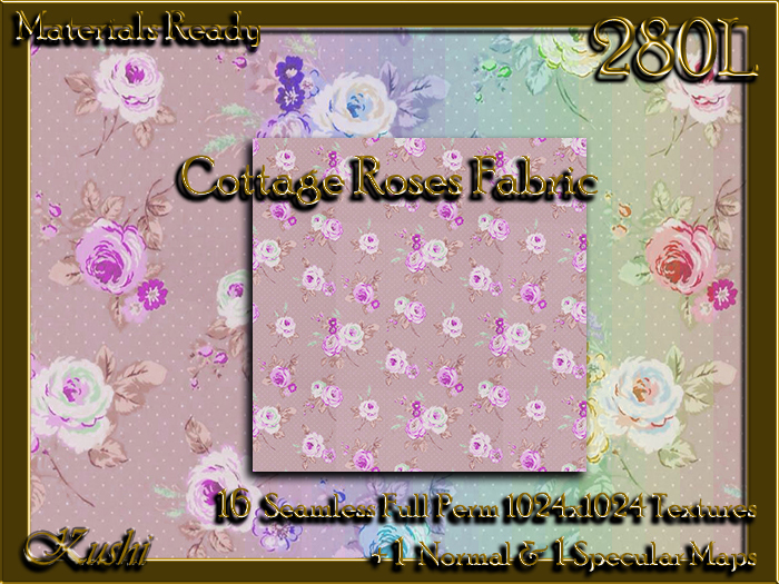 Cottage Roses Fabric Seamless Textures