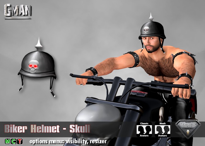GMan HA - Biker Helmet Skull