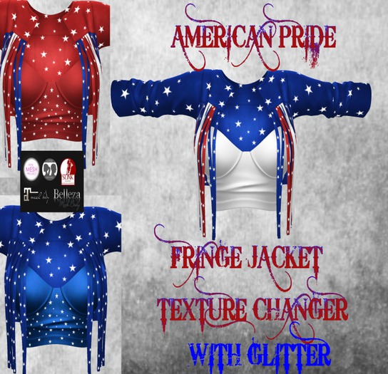 BWR AMERICAN PRIDE FRINGE Jacket  W/ GLITTER
