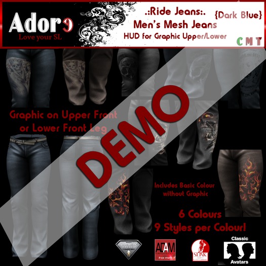 .:Adore:. Men's Ride Jeans - DARK BLUE DEMO