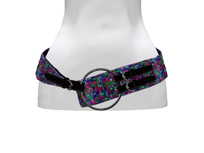 Tess Belt - Crazy Tiles w/ Black Straps