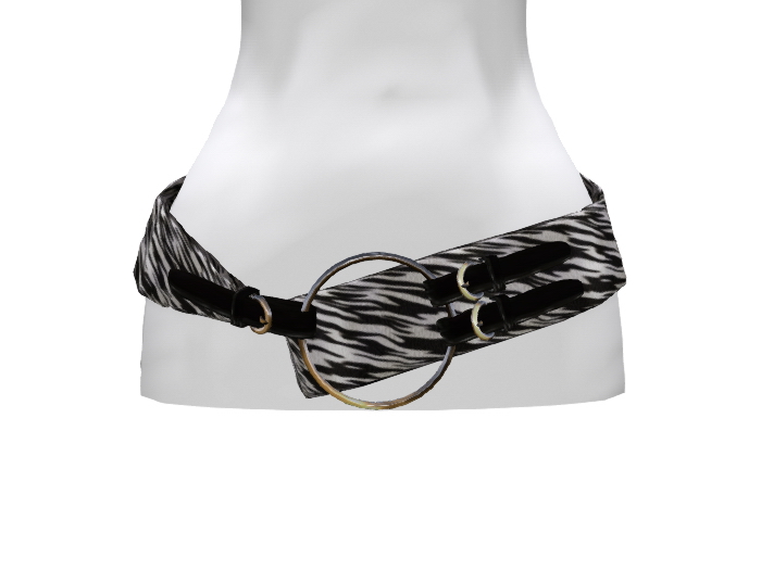 Tess Belt - Zebra Fur W/Black Straps