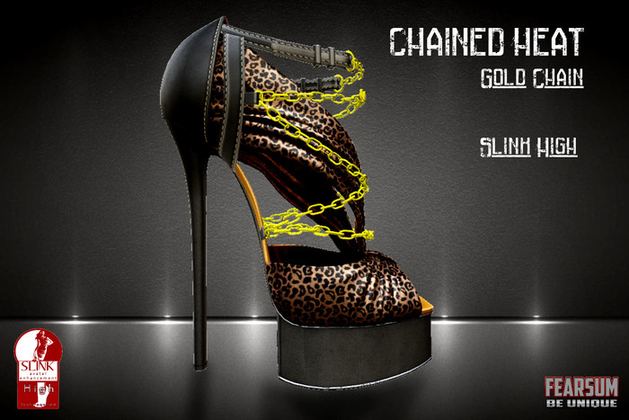 [F] Chained Heat Leopard Gold Metal - Slink High