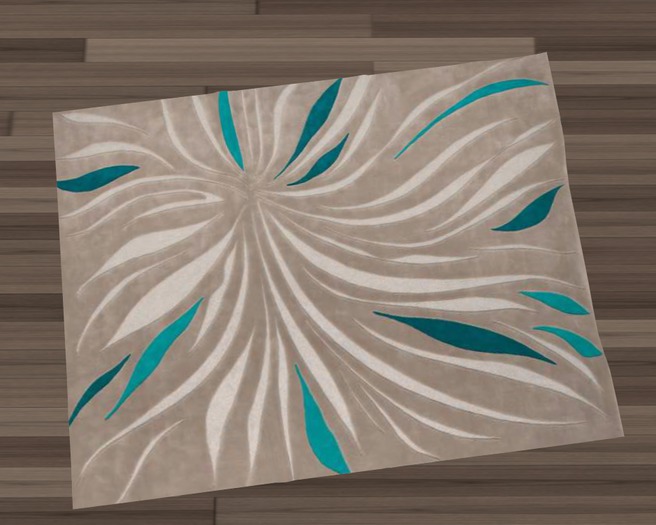 Mesh Rug v2 Modern Beige Teal