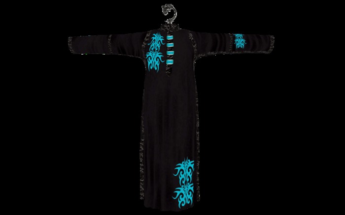 Arabic Thobe  Men's Galabya - Arabic writing - Blue