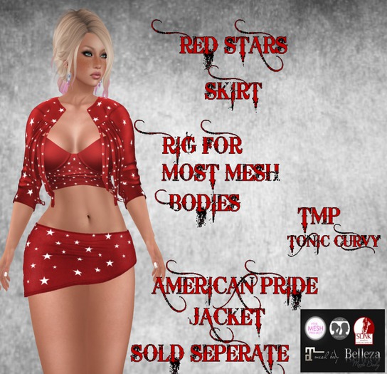 BWR RED STARS SIde Strap Skirt