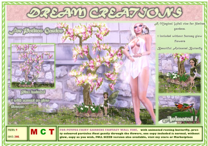  PETITES Wall VIne with Fairy and Animated Butterfly