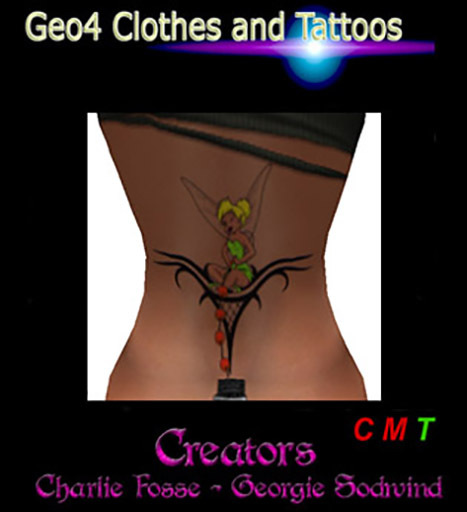 <<Geo4 Clothes-Tattoos>>Tinkerbell tattoo lowerback