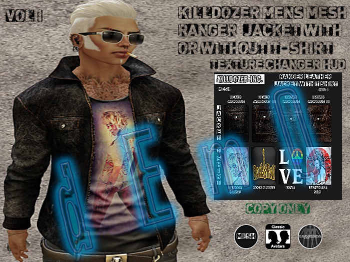 DEMO Killdozer Mens Mesh Ranger Leather Jacket
