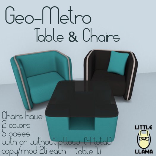Little Llama - Geo-Metro Table & Chairs