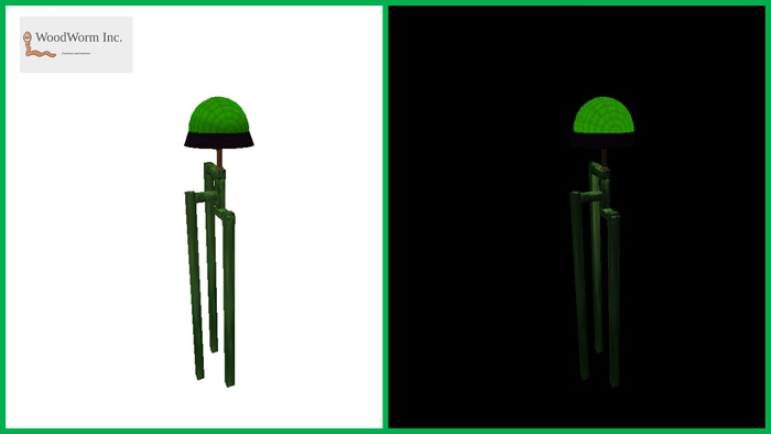 A green floor lamp for you Second Life home
