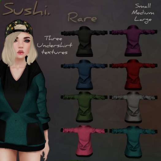 .Sushi. Deep V Pullover - Dark Silver - Boxed