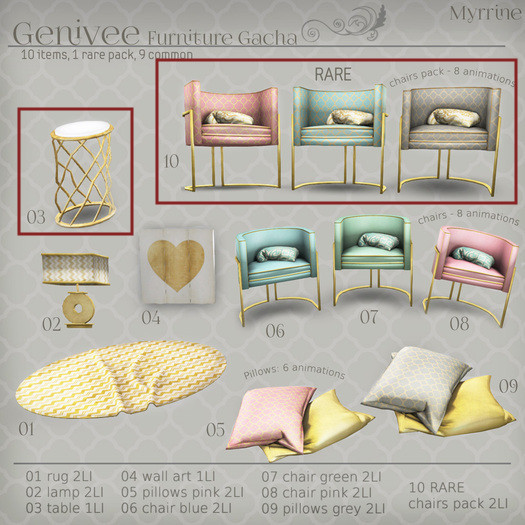 Chairs (boxed) Myrrine RARE (Chairs Pack 2LI) + Bonus Table 