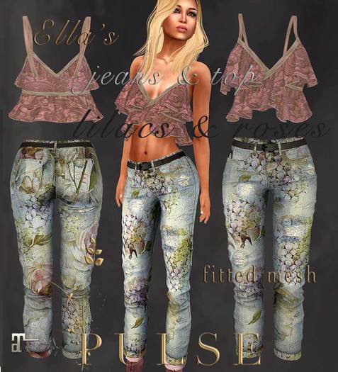 Pulse Fashion Ella Lilac & Roses Jeans & Top