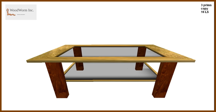 An elegant coffee table with a dark glass plate