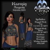 [FPI] Karmin Aegean - Lovely Bohemian Riggged SKirt Outfit with Jewelry & Shoes