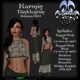[FPI] Karmin Dunklegrun - Lovely Bohemian Riggged SKirt Outfit with Jewelry & Shoes