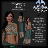 [FPI] Karmin Jade - Lovely Bohemian Riggged SKirt Outfit with Jewelry & Shoes