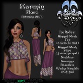 [FPI] Karmin Rose - Lovely Bohemian Riggged SKirt Outfit with Jewelry & Shoes