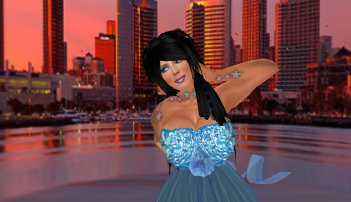 black punk hair with blue