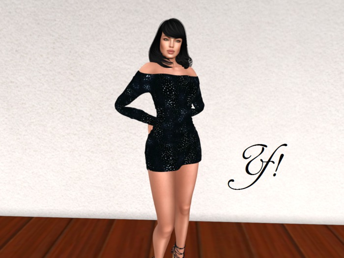 Yesa! designs Ruched Dress- Black Sequence - MAITREYA