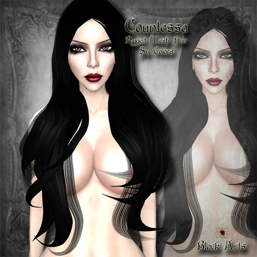 ~Black Arts~Countessa Rigged Mesh Hair Reds