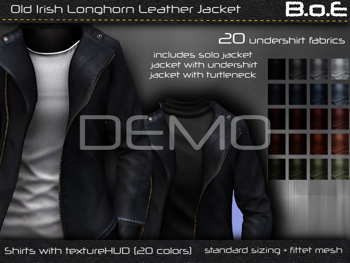 BoE - DEMO - Old Irish Longhorn Leather Jacket - Black