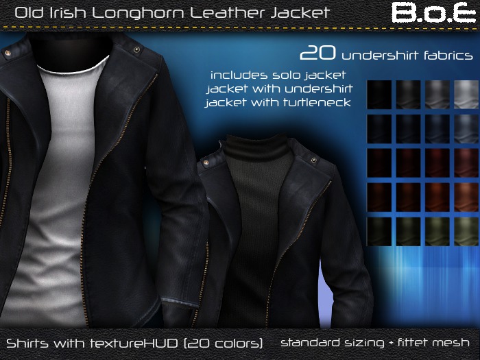 BoE - Old Irish Longhorn Leather Jacket - Black