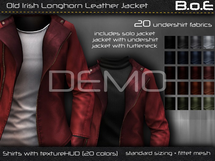 BoE - DEMO - Old Irish Longhorn Leather Jacket - Red
