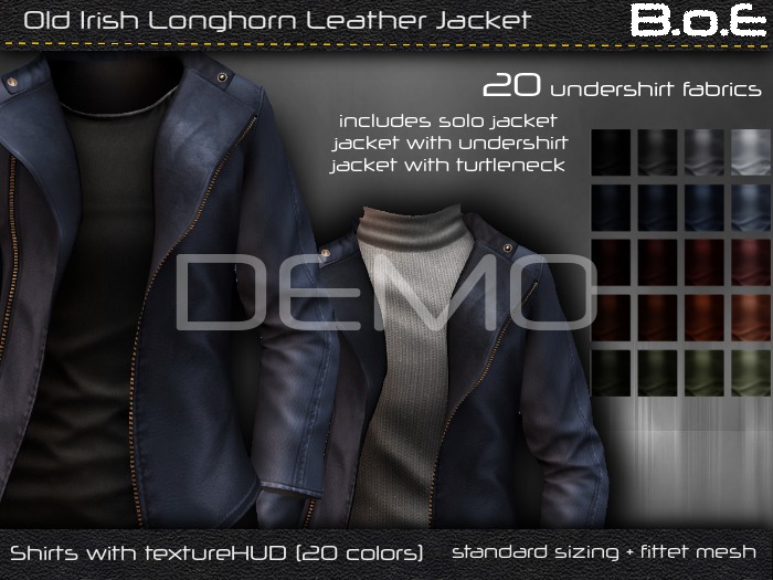 BoE - DEMO - Old Irish Longhorn Leather Jacket bLUE